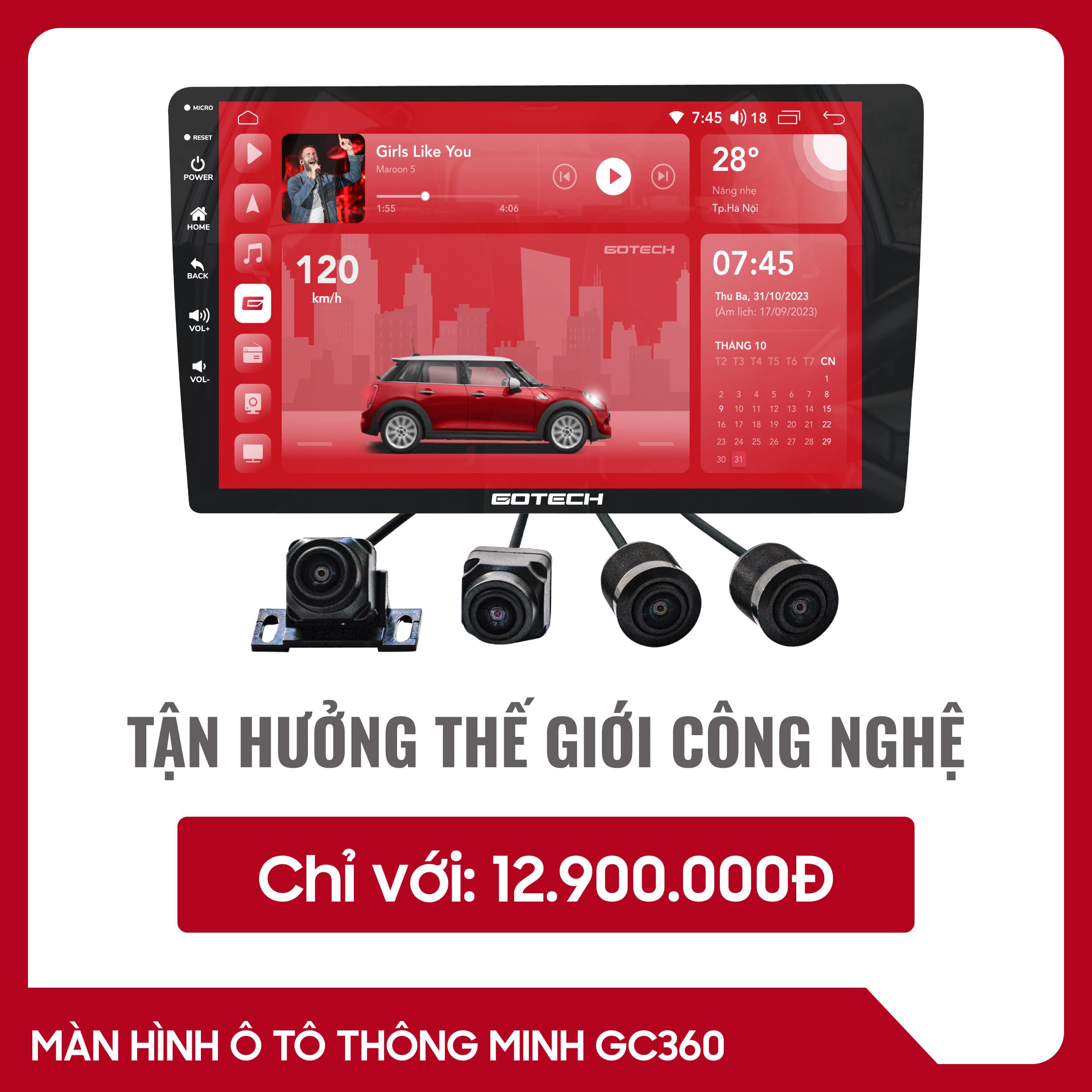 MÀN HÌNH Ô TÔ THÔNG MINH GOTECH GC360